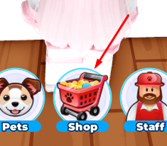 The Shop button in Pet Store Tycoon 2