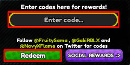 All Star Tower Defense X enter codes box and redeem button
