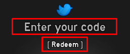 Rock Fruit enter codes box and redeem button