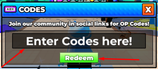 The Enter Codes here! box and Redeem button in Star Ascension
