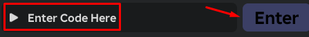 The "Enter Code Here" box and Enter button in My Avatar