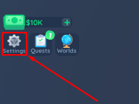 Investor City settings button