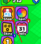 The Shop button in Block Eaters