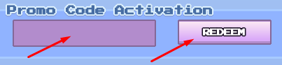 Text box and REDEEM button to redeem codes in Star Catchers RNG