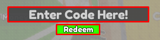 Steal A Fish enter codes box and redeem button