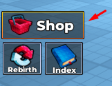 The Shop button in Defeat and Collect Anime
