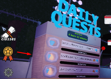 The Daily Quests board in 99 Nights in the Forest