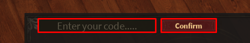 Dungeon Lootify enter codes box and confirm button