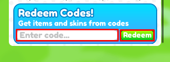 Fishies enter codes box and redeem button