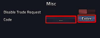 Rogue Piece enter codes box and enter button