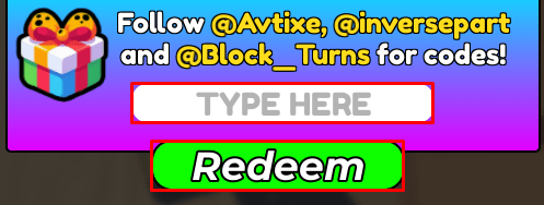 Hole or Die enter codes box and redeem button