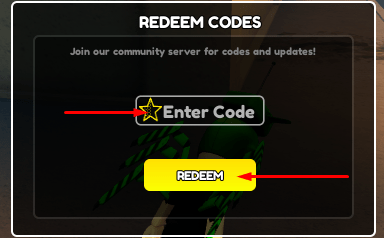 The codes section in Hood Modded