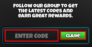 Hover Dash X enter codes box and claim button