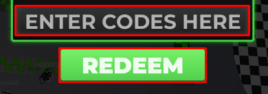 RoStock Racing enter codes here box and redeem button