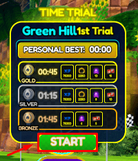 Sonic Speed Simulator Time Trial start button