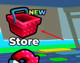 Store icon that reveals the redeem code interface