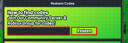 Tiny Empires enter codes box and redeem button