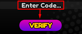 The "Enter Code" box and VERIFY button in Blade Simulator