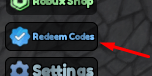 The Redeem Codes button in Firework Testground