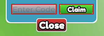 Golf Range Tycoon enter codes box and claim button