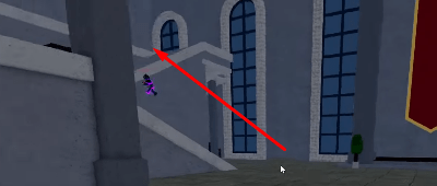 Blox Fruits Tacomura guide stairs on the left