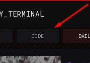 The CODE button in REDSHOOTER