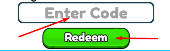 Enter Code box and Redeem button to redeem codes in Basketball Training!