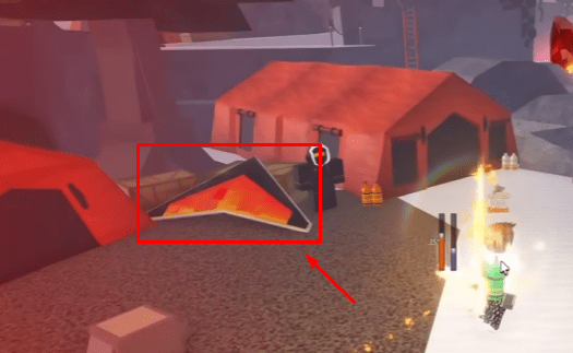 The advanced glider's location in Fisch