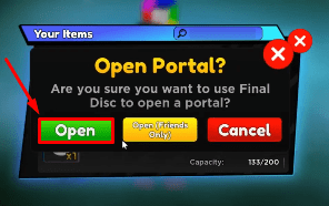 Anime Adventures Final Disc Open button