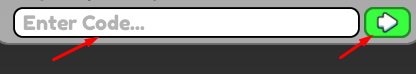 Enter Code box and Arrow button to redeem codes in Resource Incremental