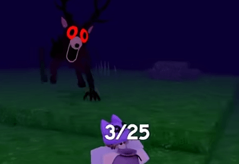 A hungry Deer chasing a player in 99 Nights in the Forest