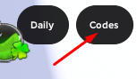 Codes button in Anime Overdrive