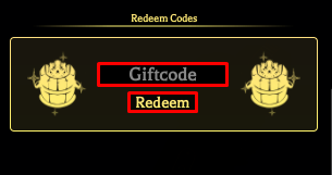 Fish's RNG enter codes box