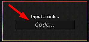 The code redeeming interface in Unusual