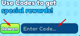 The "Enter Code" box and Redeem button in Fart Training