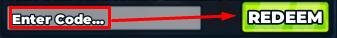 The "Enter Code" box and REDEEM button in Spin an Anime
