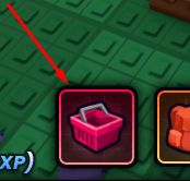 The shoppping basket icon in Dice Rolling Incremental 2!