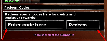 The Enter Code Here box and Redeem button in betrayed