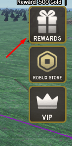 Rewards button to open the redeem code interface in Build a Kingdom