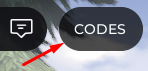The CODES button in Space Station Tycoon