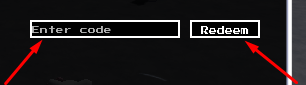 The Enter code box and Redeem button in Undertale RNG