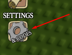 The SETTINGS & CODES button in Own a Fish Pond