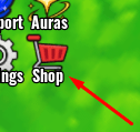 The Shop button in Sword RNG X