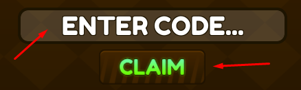 The "ENTER CODE" box and CLAIM button in GRIND