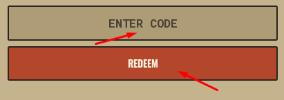 ENTER CODE box and REDEEM button to redeem codes in A Long Flight