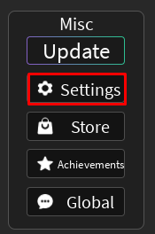 Life Incremental settings button