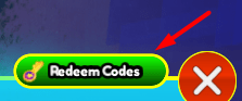The Redeem Codes button in Sonic Speed Simulator