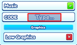 Raft Tycoon enter codes box
