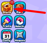 The Store button in Ninja Shuriken Simulator