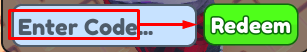 The "Enter Code" box and Redeem button in Drive A Friend